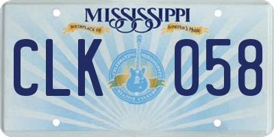 MS license plate CLK058