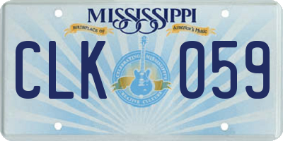 MS license plate CLK059