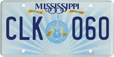 MS license plate CLK060