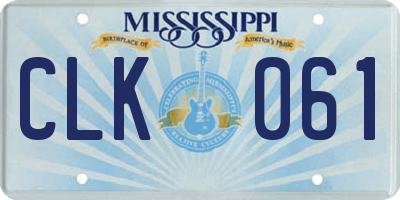 MS license plate CLK061