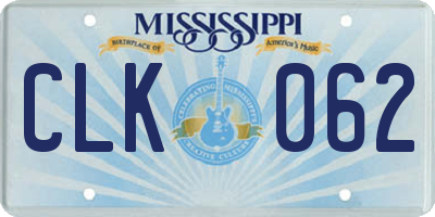 MS license plate CLK062
