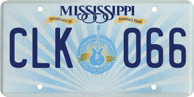 MS license plate CLK066