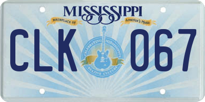 MS license plate CLK067