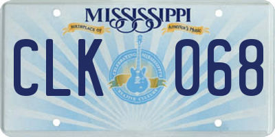 MS license plate CLK068