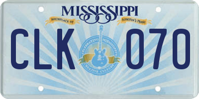 MS license plate CLK070
