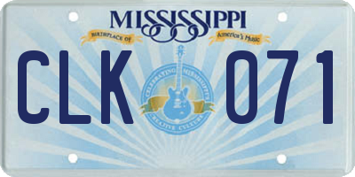 MS license plate CLK071