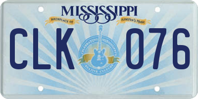 MS license plate CLK076