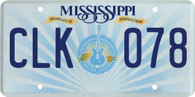 MS license plate CLK078