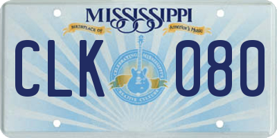 MS license plate CLK080