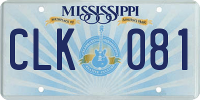 MS license plate CLK081