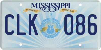 MS license plate CLK086