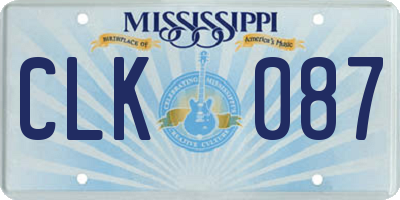 MS license plate CLK087