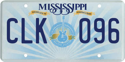 MS license plate CLK096