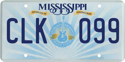 MS license plate CLK099