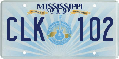 MS license plate CLK102