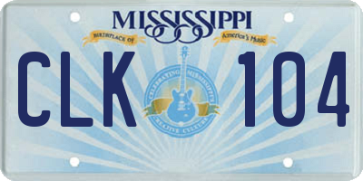 MS license plate CLK104