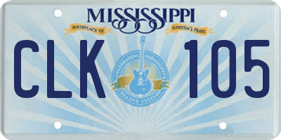MS license plate CLK105