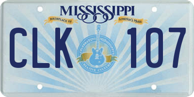 MS license plate CLK107