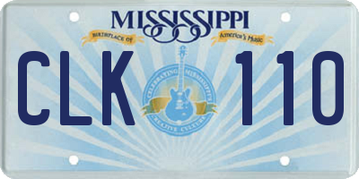 MS license plate CLK110