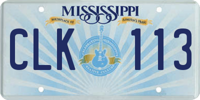 MS license plate CLK113