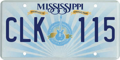 MS license plate CLK115