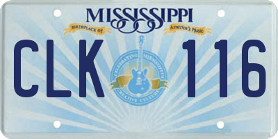 MS license plate CLK116