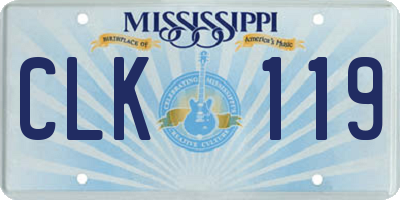 MS license plate CLK119