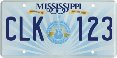 MS license plate CLK123