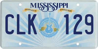 MS license plate CLK129