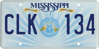 MS license plate CLK134