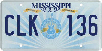 MS license plate CLK136
