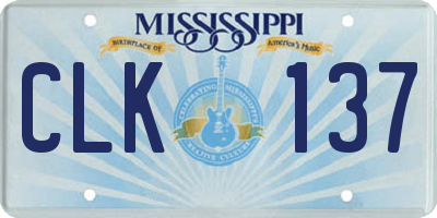MS license plate CLK137