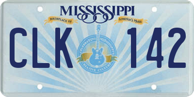 MS license plate CLK142