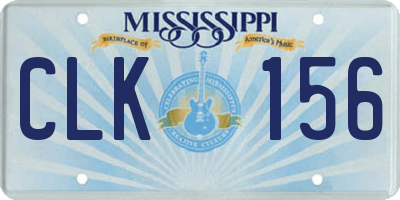 MS license plate CLK156