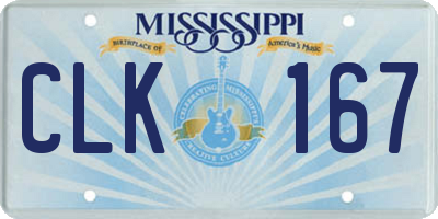 MS license plate CLK167