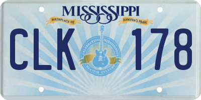 MS license plate CLK178