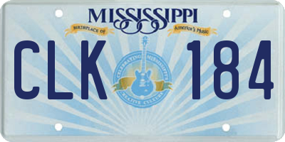 MS license plate CLK184
