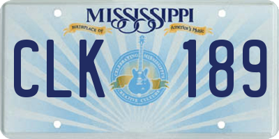 MS license plate CLK189