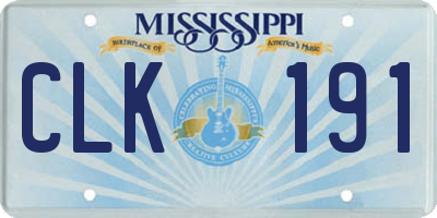 MS license plate CLK191