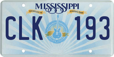 MS license plate CLK193