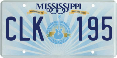 MS license plate CLK195