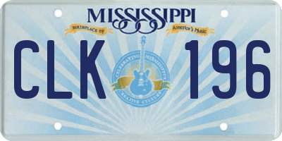 MS license plate CLK196