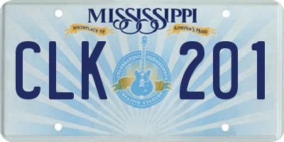 MS license plate CLK201