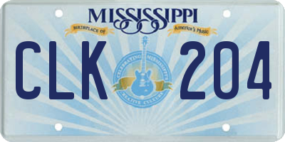 MS license plate CLK204