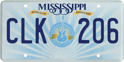 MS license plate CLK206