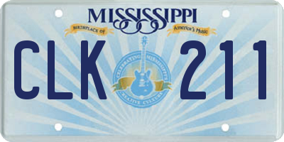 MS license plate CLK211