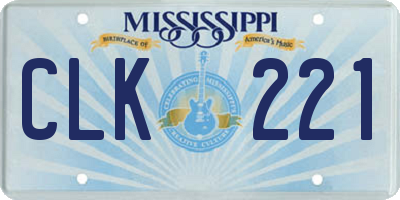 MS license plate CLK221