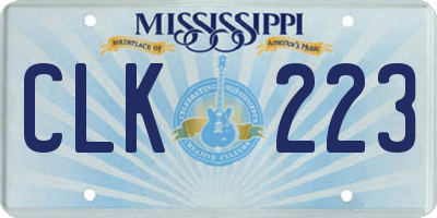 MS license plate CLK223