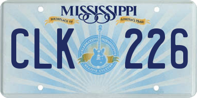 MS license plate CLK226