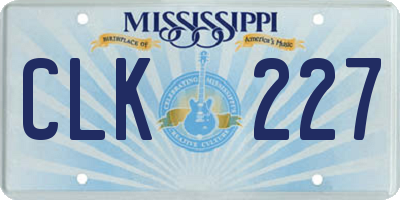 MS license plate CLK227